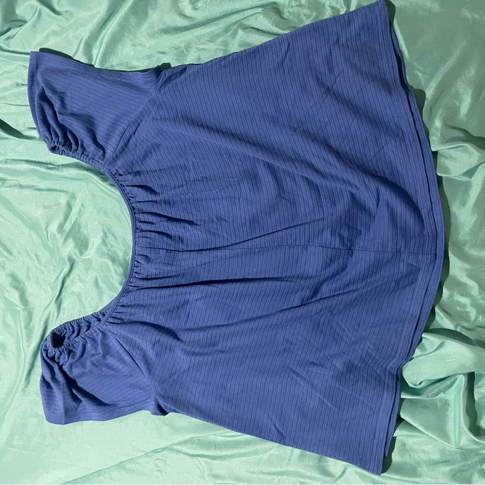 a.n.a Vibrant Blue Top and Red striped White Top